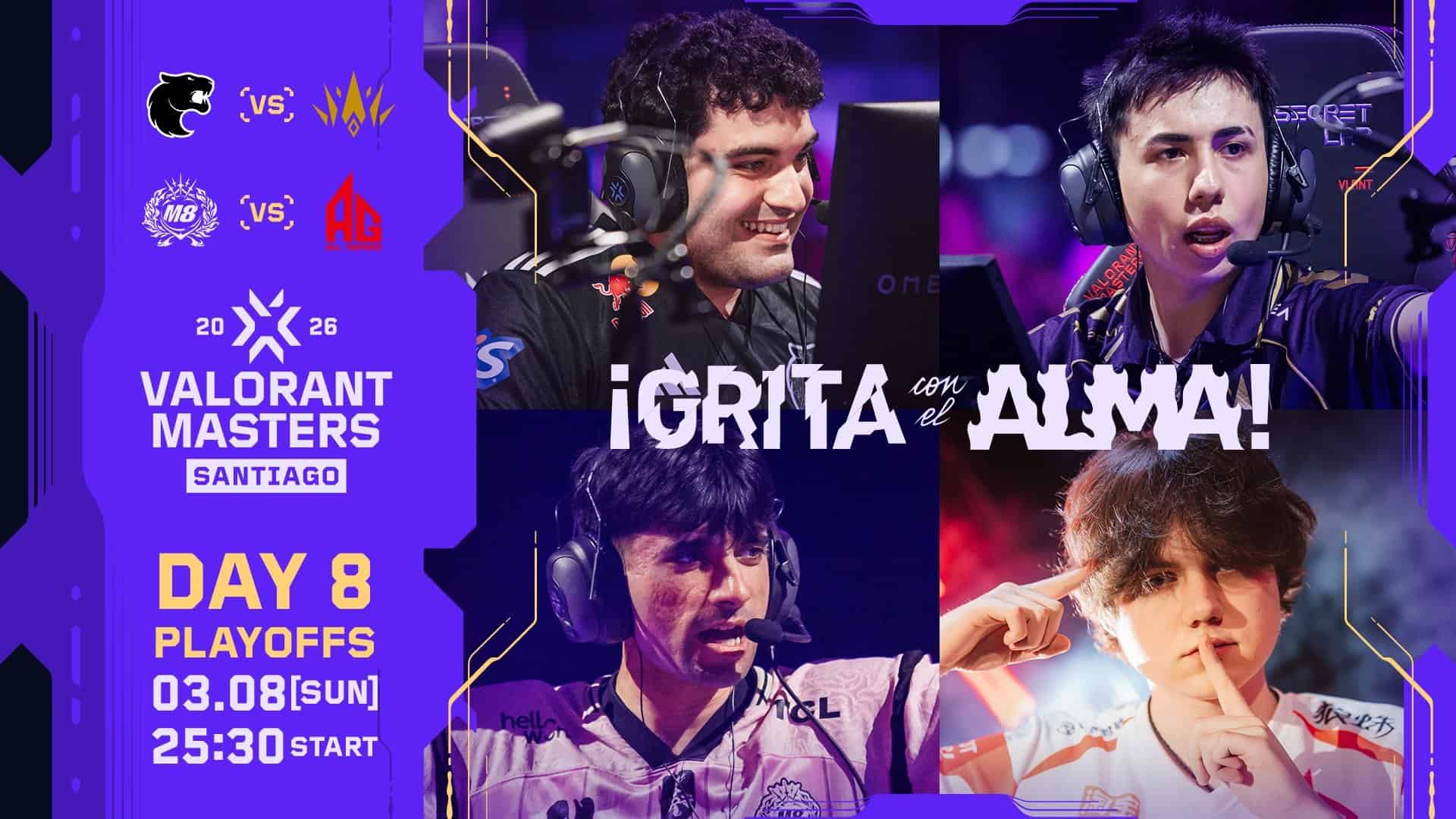 2026 Masters トーナメント フラッグ VALORANT Masters Santiago 2026」Day8 – BBL EsportsがFURIAに2-1で