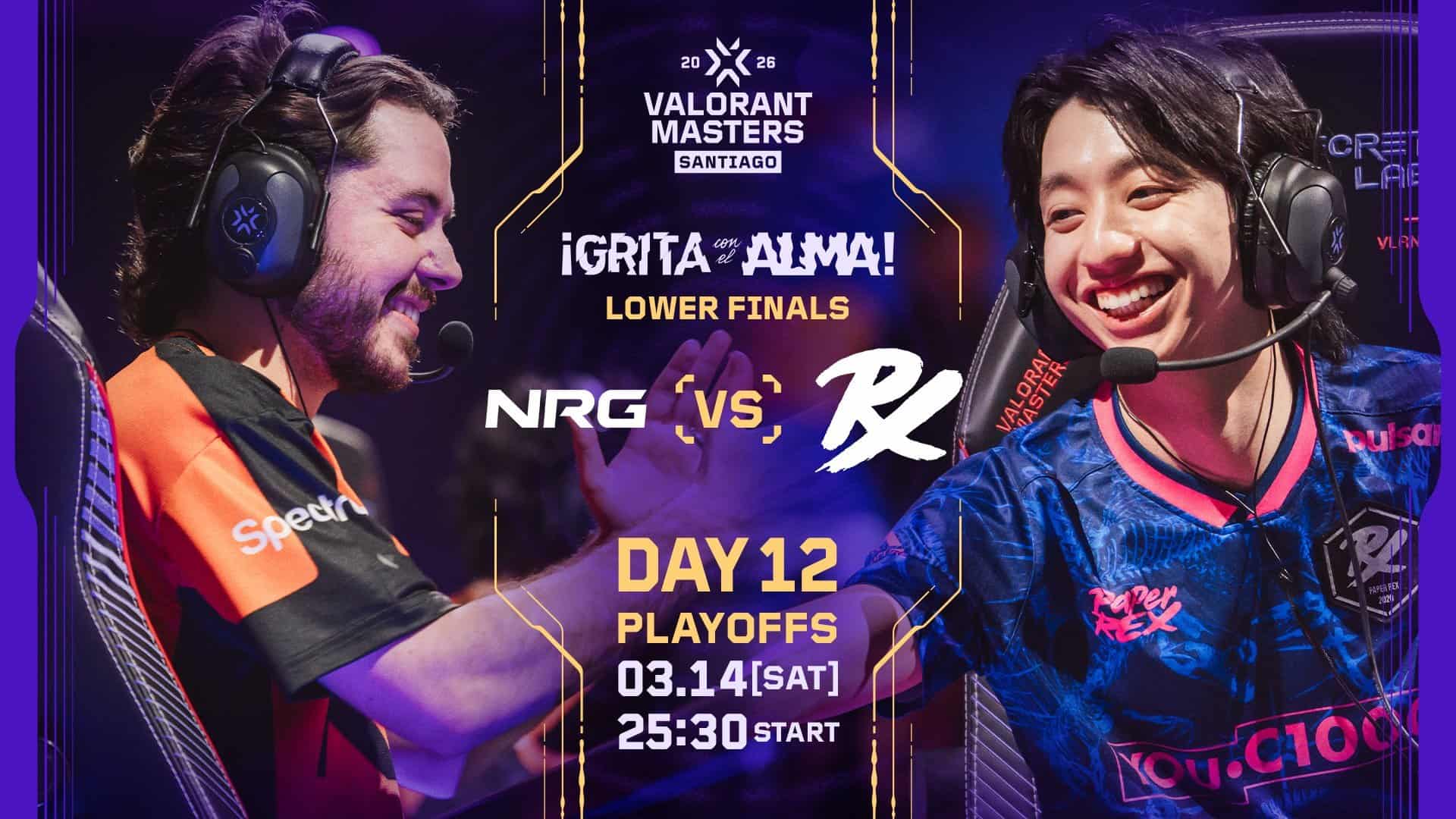 VALORANT Masters Santiago 2026」Day12 – Paper RexがNRGに3-1で勝利