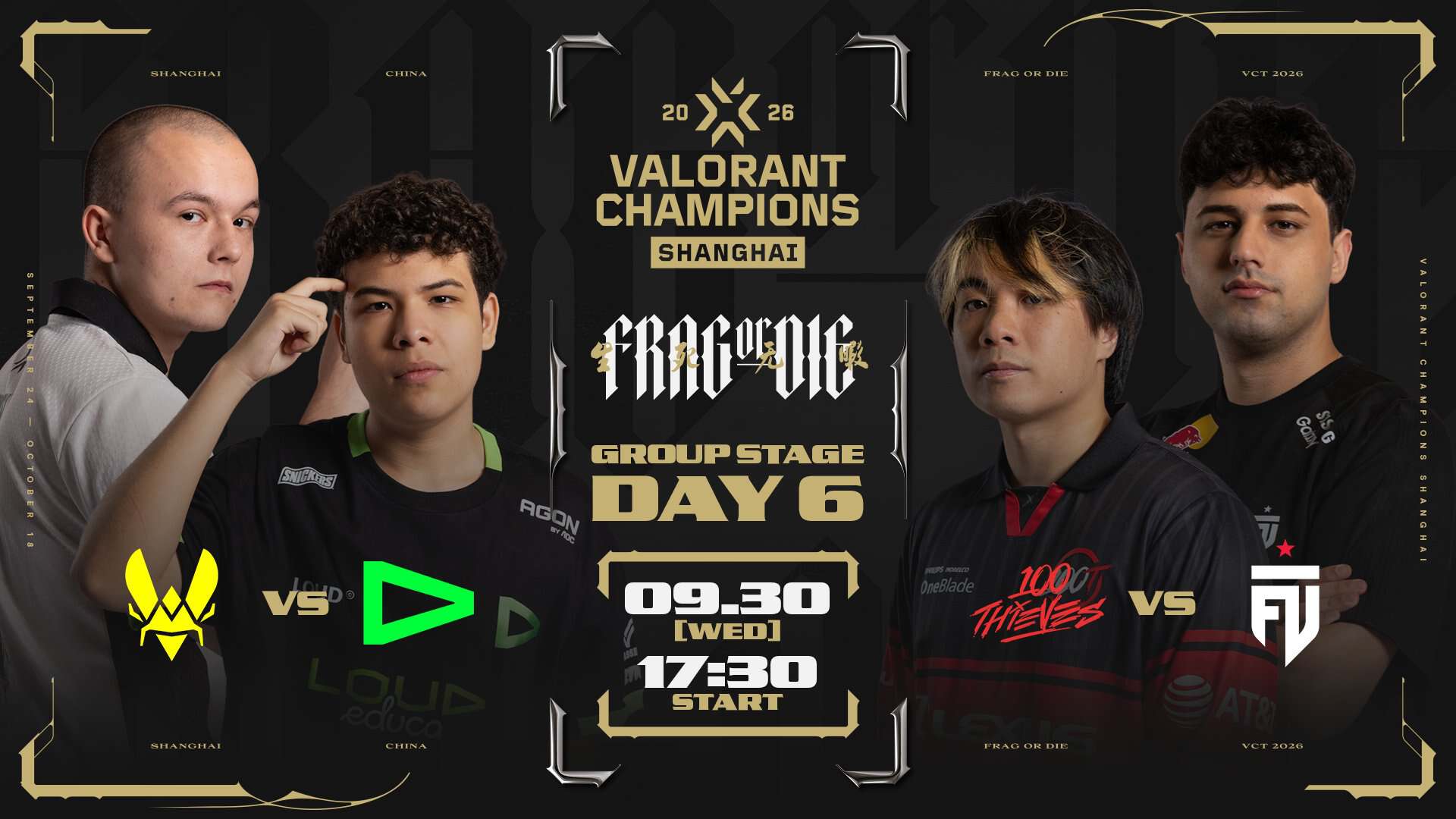 「VALORANT Champions 2026」グループステージ Day6 – Team VitalityがLOUD、100 ThievesがFUT Esportsに勝利 ─ VIT / 100Tがプレイオフ進出