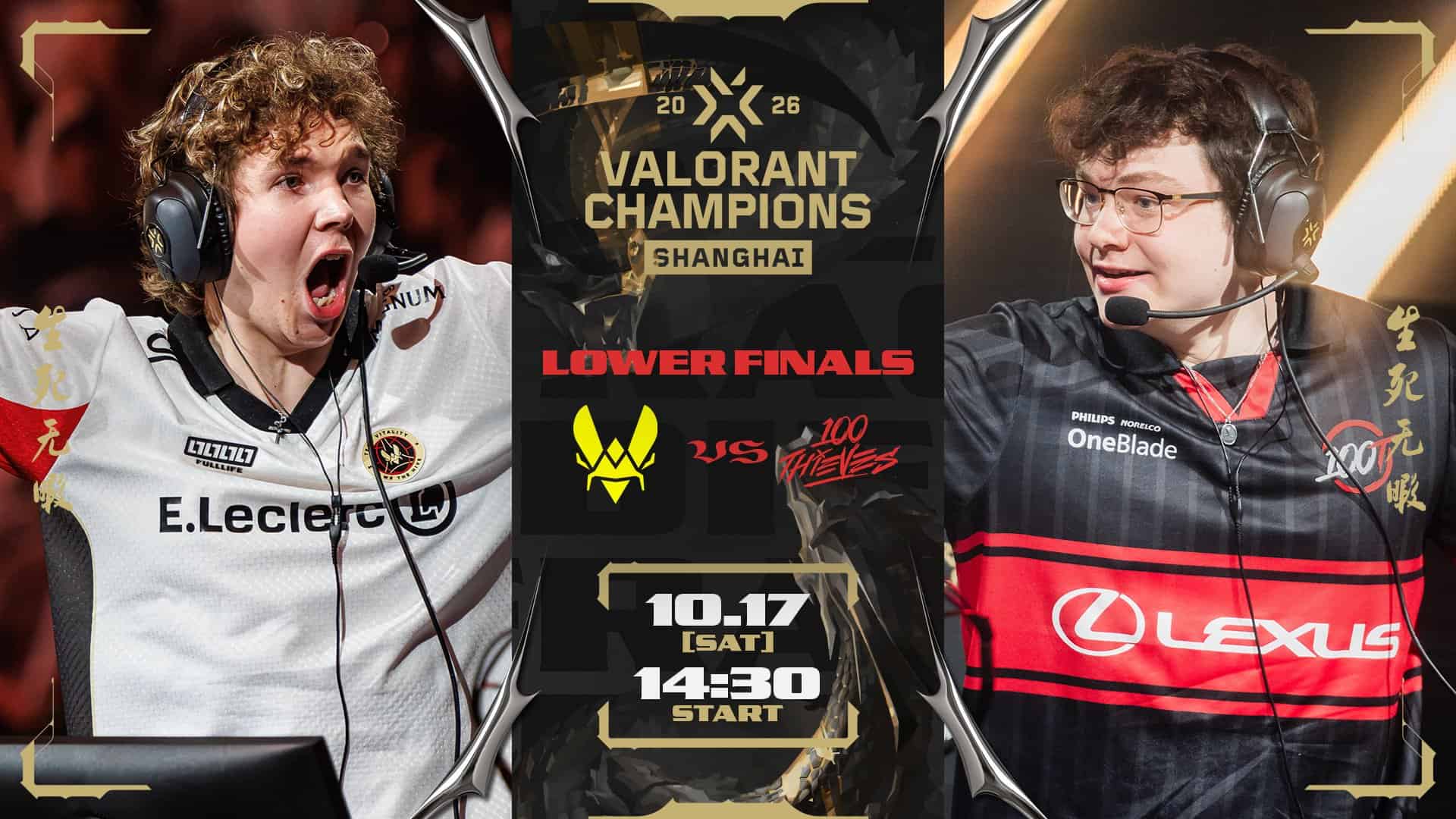「VALORANT Champions 2026」プレイオフDay7 – Team Vitalityが100 Thievesを3-1で下し決勝進出 ─ グランドファイナルはLOUD vs VITに